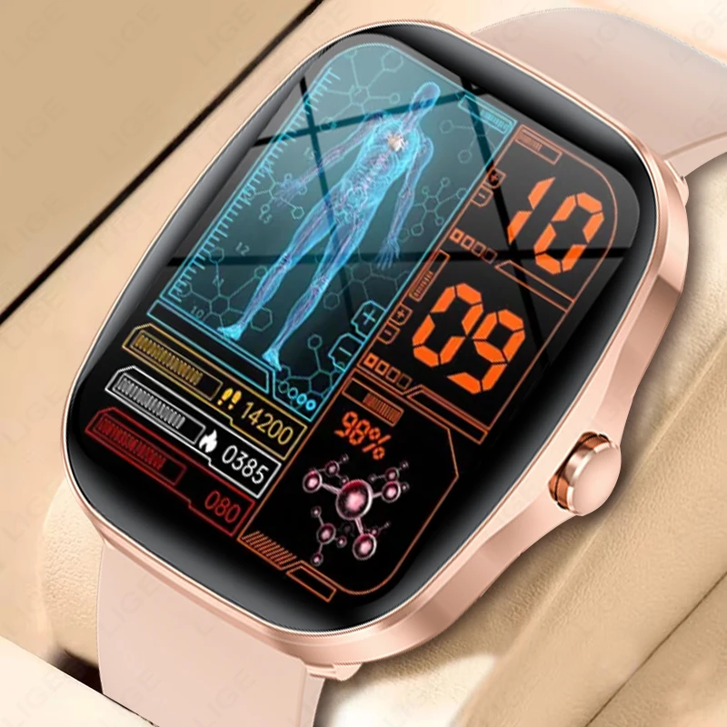 

LIGE 2026, женские умные часы, Bluetooth-часы для звонков, мужские спортивные водонепроницаемые часы с пульсометром, мониторинг здоровья сна, женские подарки, умные часы