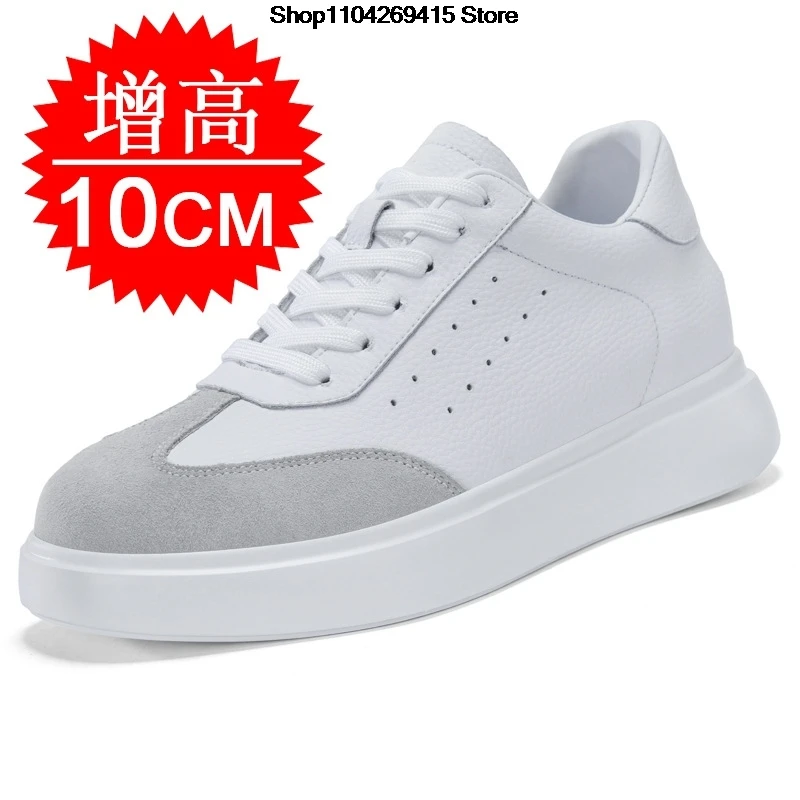 Men Invisible Height-increasing Shoes 8Cm Elevator Shoes Thick Sole Casual Lightweight Breathable Fashionable Sports Board Shoes