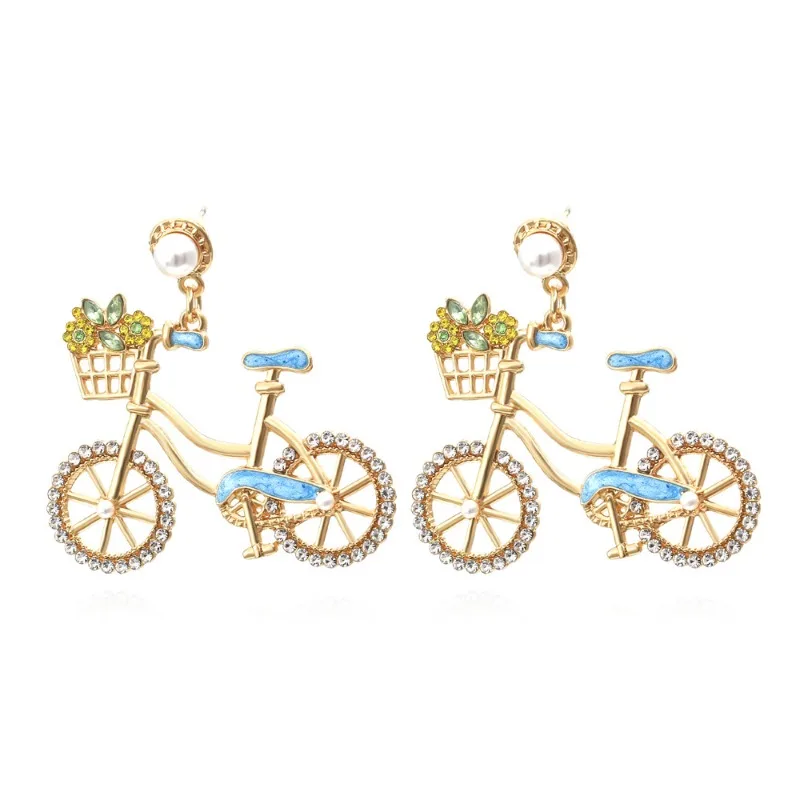 

[French Romantic Style] Fashionable bicycle Ear studs, sweet and fresh women's earrings