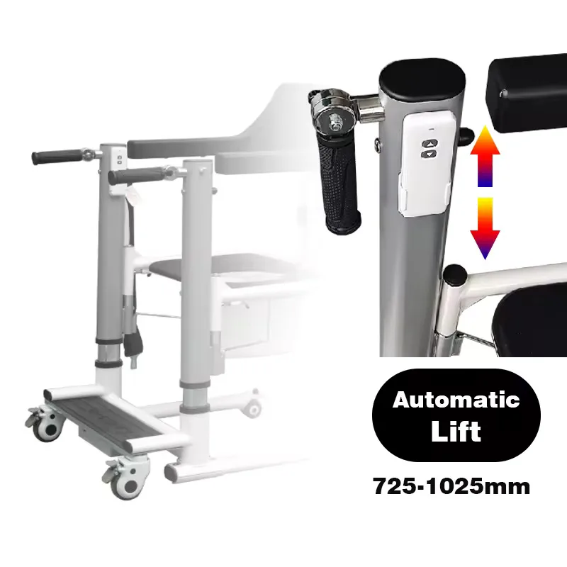 Patient Transfer Lifting Commode Chair With Toilet