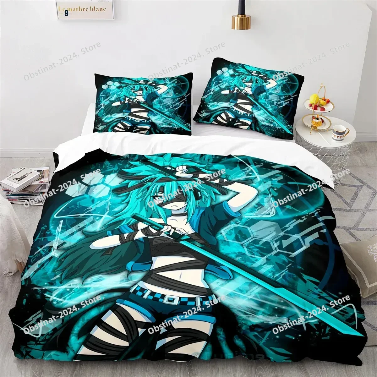 3D Anime Gacha Life Bedding Set Printed Bed Set With Pillowcase Duvet Cover Soft Single Double Queen Super King Size Bed Linen