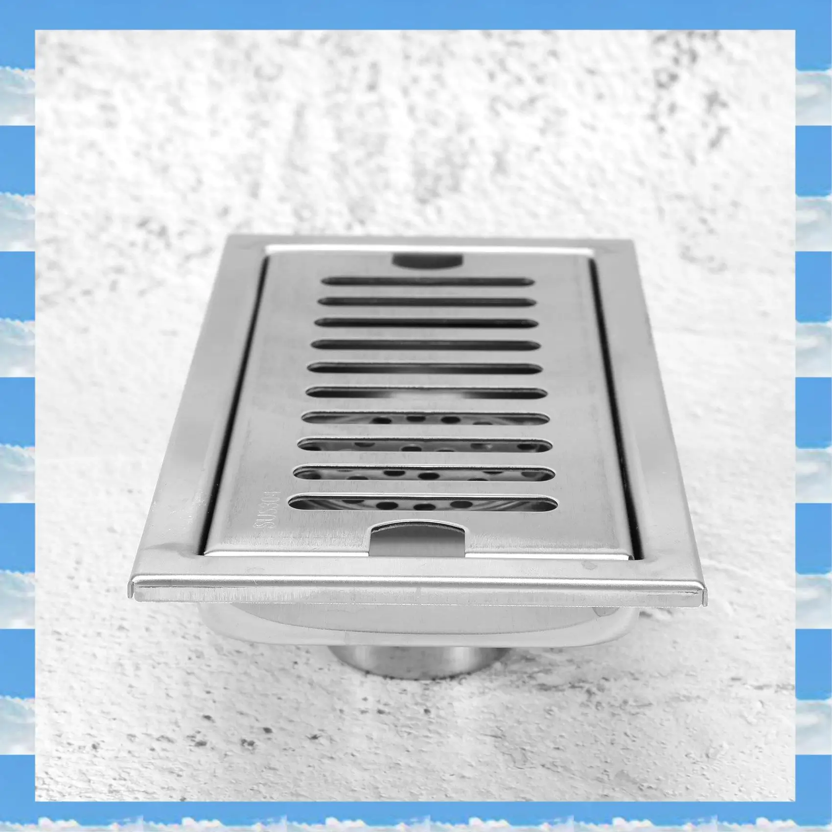 A11I Rectangular Linear Shower Floor Drain Long Linear Drainage Channel Drain For Hotel Bathroom Kitchen Floor 20Cm