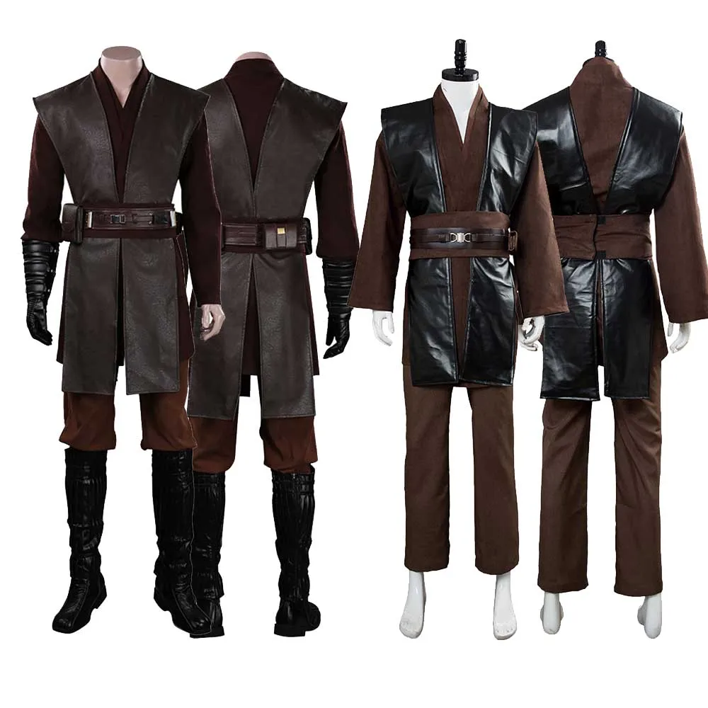

Anakin Cosplay Fantasia Men Uniform Knight Clothes Movie Battle Costume Robe Cloak Outfit Halloween Party Carnival Suit