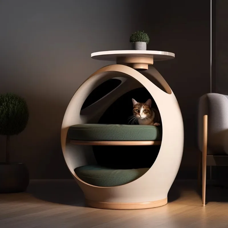 3D Printed Luxury Cat Apartment, Modern Eco-Friendly Cat Bed Furniture | Premium Commercial Pet Housing Equipment