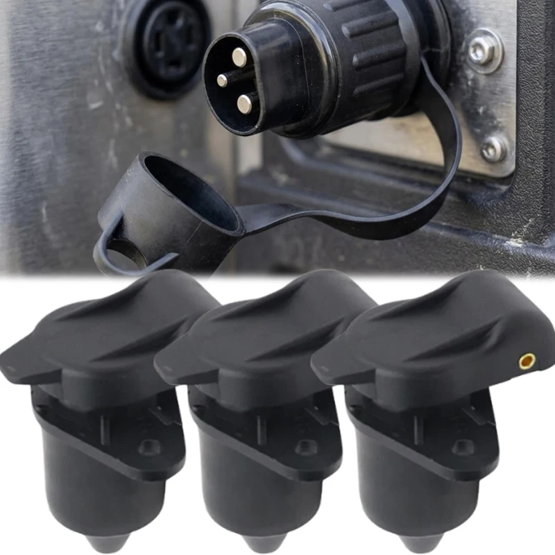 

3-Pin European Trailer Plug 12V Brass Contacts Trailer Connector Light Wiring Waterproof Nylon Connector for Truck Caravan RV