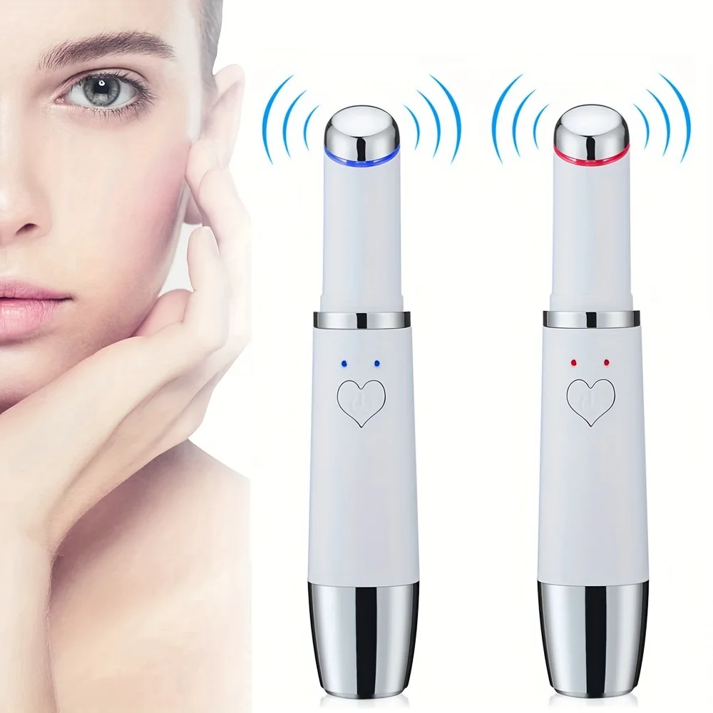 

Eye Massager Wand, Eye Cream Booster With Heat/Vibration/Red Blue Light , USB Rechargeable Eye Massager For Dark Circles, Eye Ba