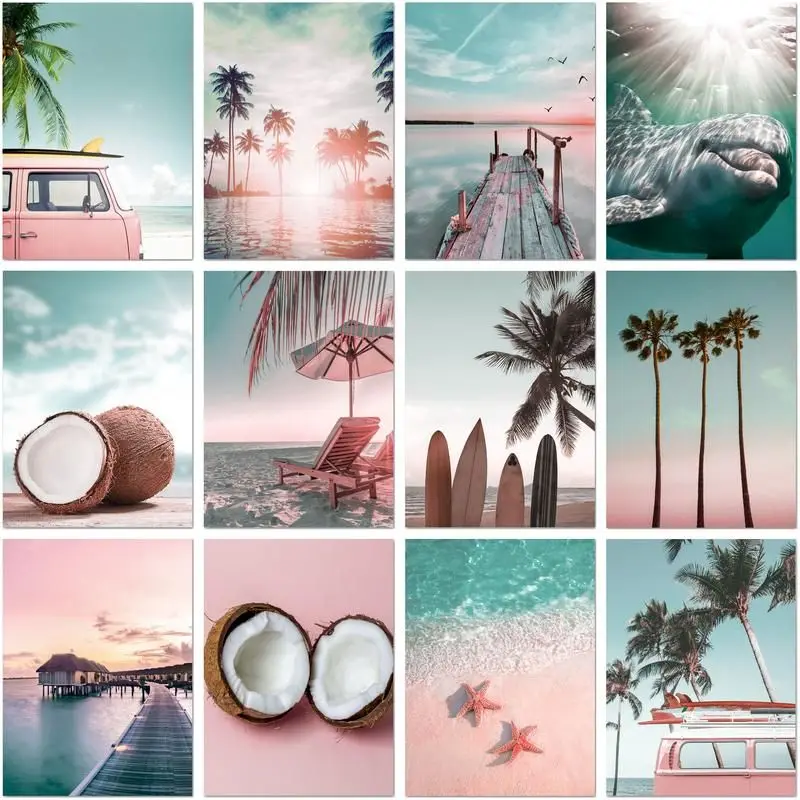 

CHENISTORY Diamond Embroidery Seascape Set 5d Diamond Mosaic Painting Rhinestones Coconut Tree Pictures Decoration For Home