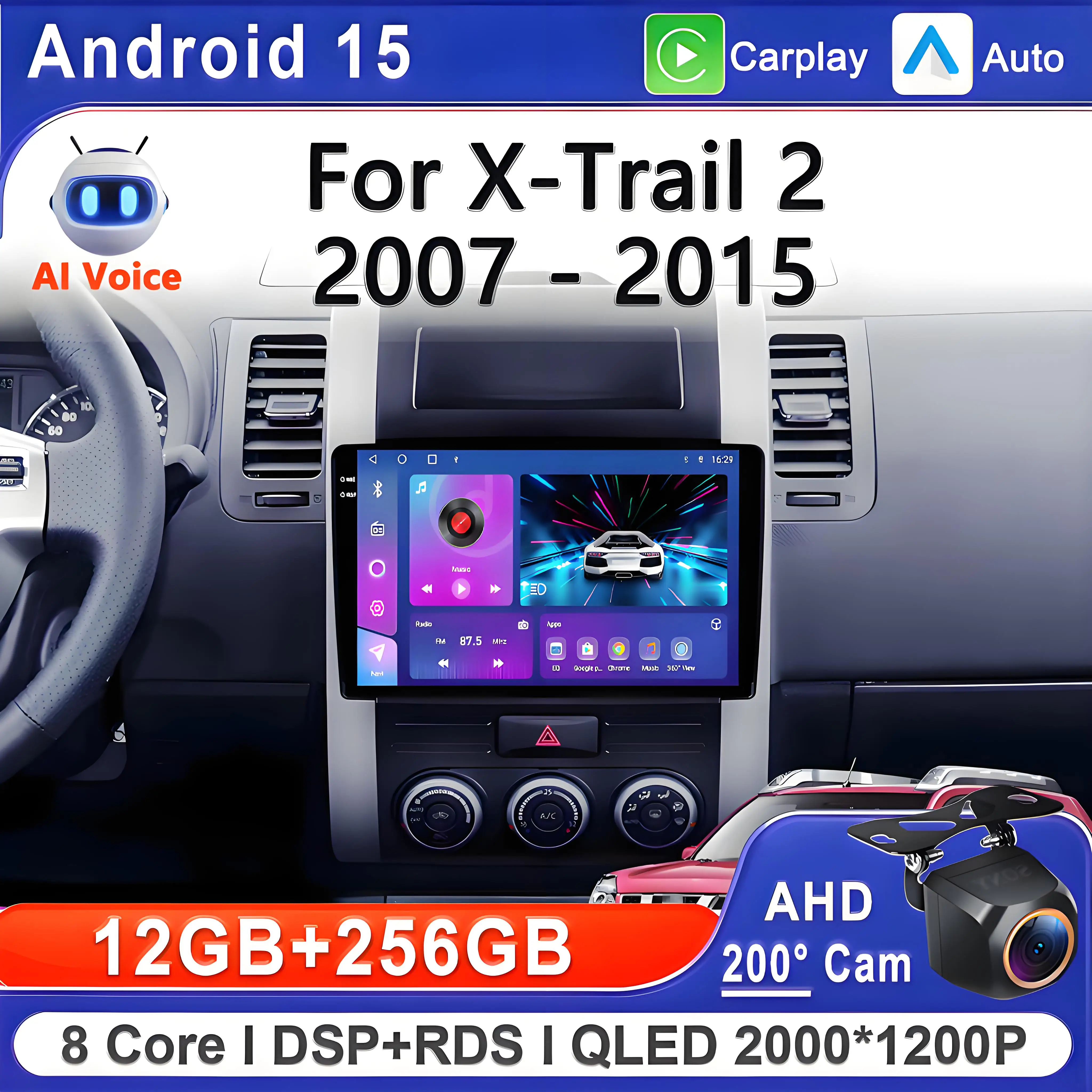 

Автомобиль Android 15 для Nissan X-Trail X — Trail X Trail 2 T31 2007-2015 Стерео головное устройство GPS-навигация Высокопроизводительный процессор GPS