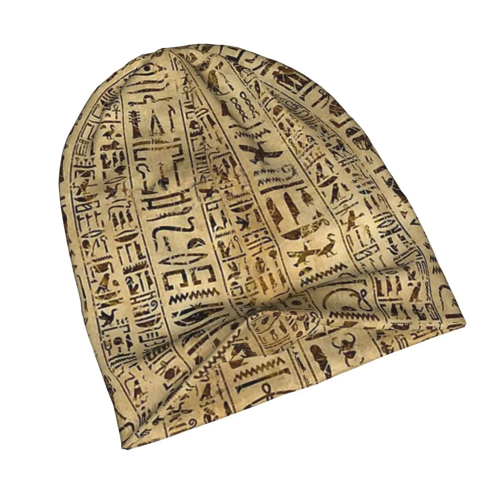 Bonnet Hats Egyptian Art Men Women\'S Thin Hat Hieroglyphs On Papyrus Autumn Spring Warm Cap Street Skullies Beanies Caps