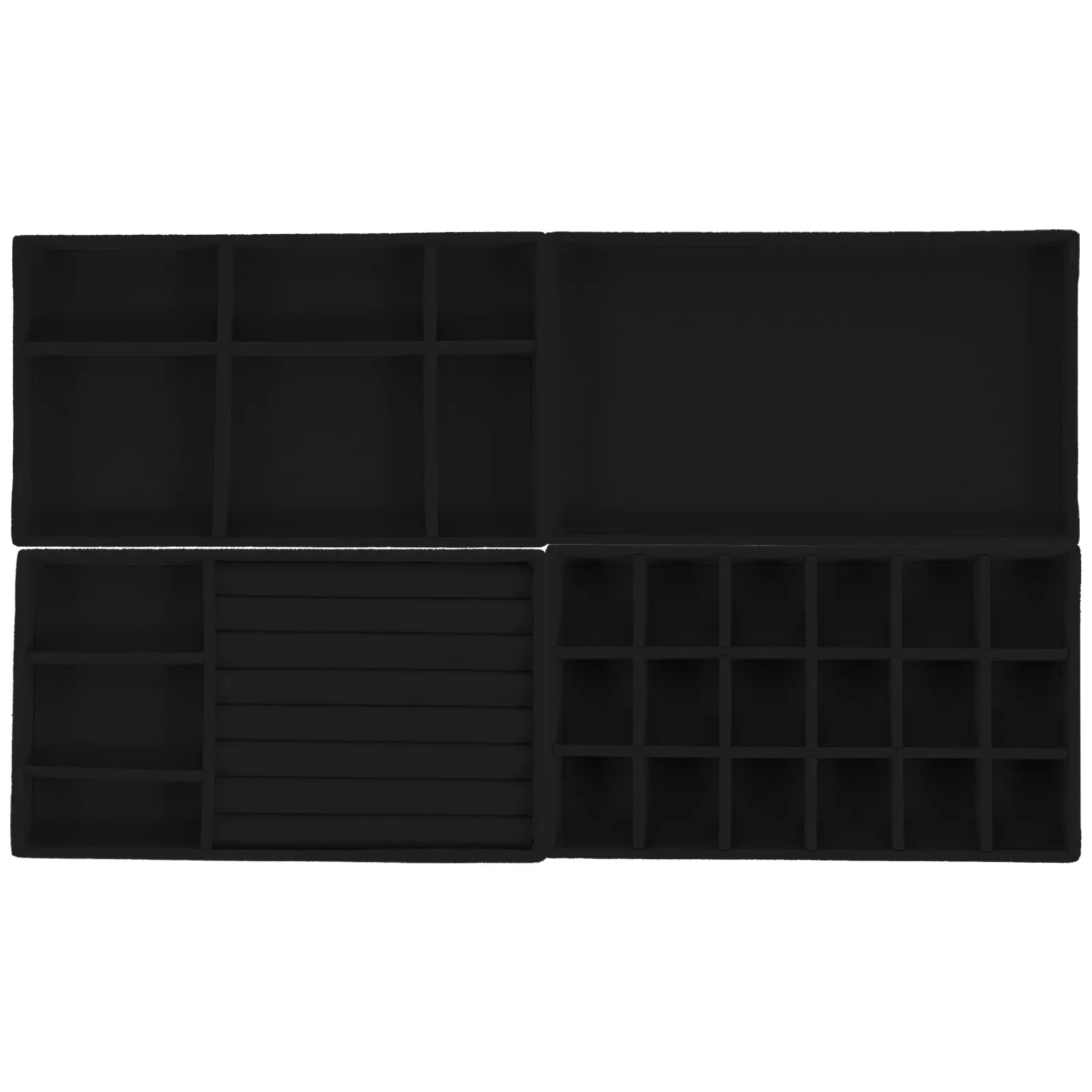 

4pcs Jewelry Storage Tray Organizer for Necklace Earrings Bracelet Ring Accessories Grey High Capacity Display Case Home