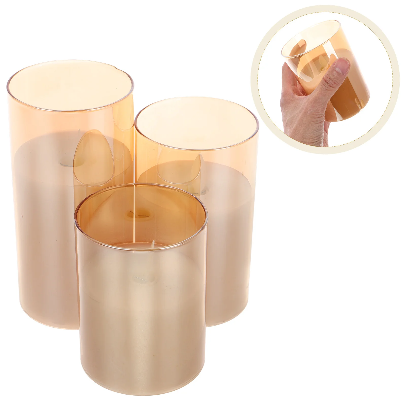 

3Pcs LED Tealight Candles Flameless Flickering Light Decorative Safe for Indoor Outdoor Use Tabletop Mantle Fireplace Wedding