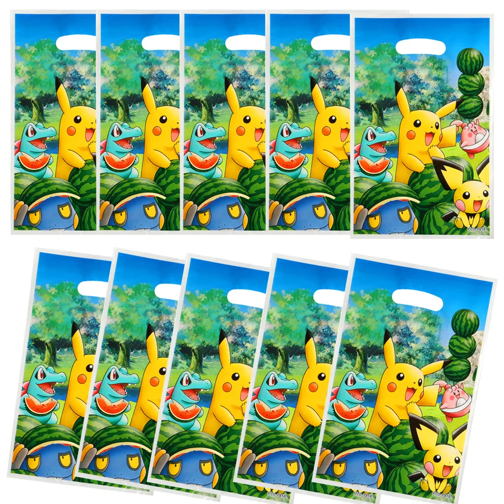 Sacs cadeaux Pokémon pour enfants, décoration de fête d'anniversaire, Pikachu, Goody, Biscuit GT, sac à bonbons, cadeaux de fête préChristophe, fournitures de faveurs