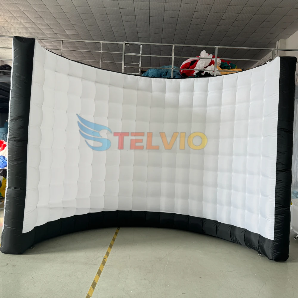 

Customize Inflatable Photo Booth Single White Wall LED Booth Photo Backdrop Enclosure For Birthday Party Wedding Decoration