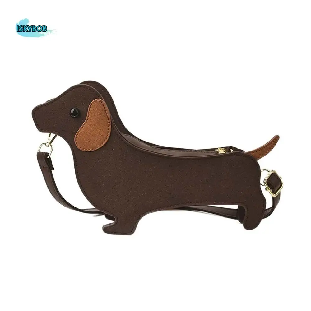 

Kawaii Dachshund Crossbody Bag Large Capacity Three-dimensional Dog PU Shoulder Pouch Anti-splash Water Lightweight