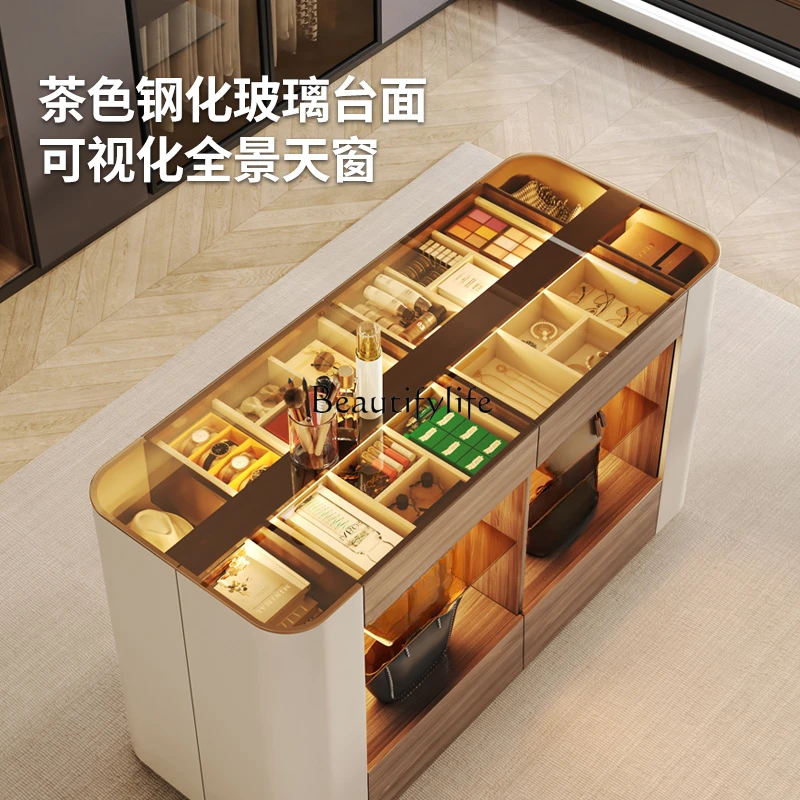 

X4 Minimalist light luxury cloakroom, mid-island cabinet, dresser, storage cabinet, jewelry display