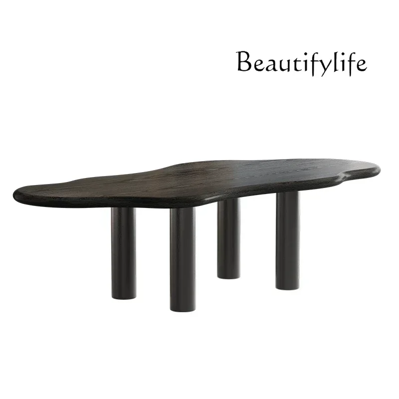 NEW N Special-shaped solid wood tea table creative computer table irregular cloud coffee table wabi sabi wind