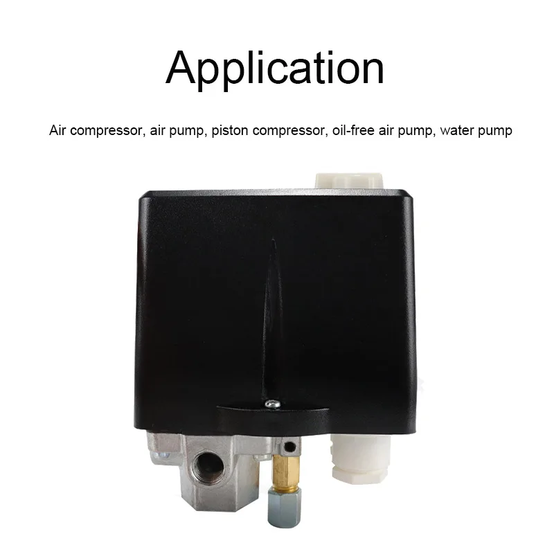 Pressure Switch 380V 90-120 psi Manual On-off Knob Air Compressor Controller with Thermal Protection Relay LF12