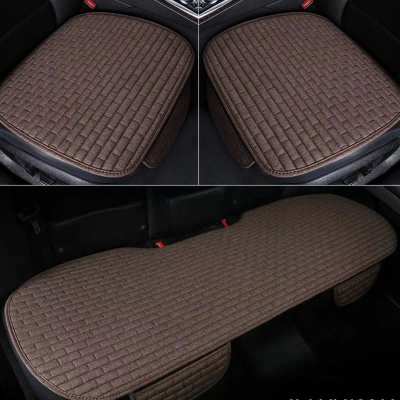 Universal Flachs Leinen Auto Sitz Abdeckung Vorne Hinten Nicht Rutsche Alle Saison Auto Schutz Matte Pad Warm Halten Universal Fit Lkw SUV Van – Detail 1
