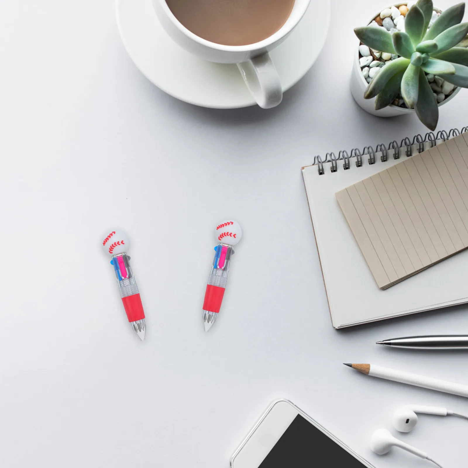 

12Pcs Baseball Shape Ballpoint Pens Multicolor Retractable 0.5mm Tip Mini Sports Themed Pens for School Homework Party Favor