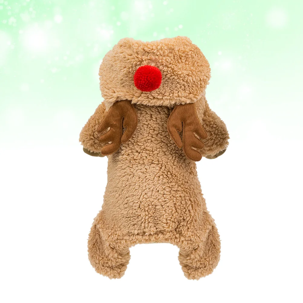 

Warm Cotton Small Dog Clothes Christmas Deer Coat Brown Size 2Xl Pet Winter Costume Party Dog Clothes Outdoor Wear