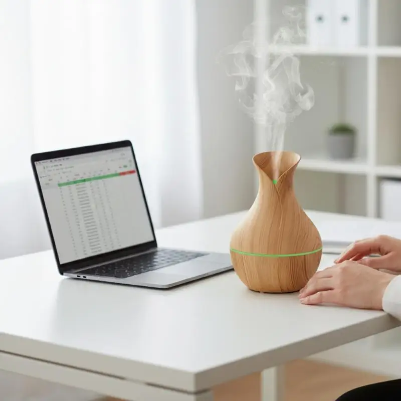 1Pcs Mushroom/Vase Style 200ML Wood Grain LED Light Air Humidifier Aromatherapy Essential Oil Diffuser Colorful Atmosphere Lamp