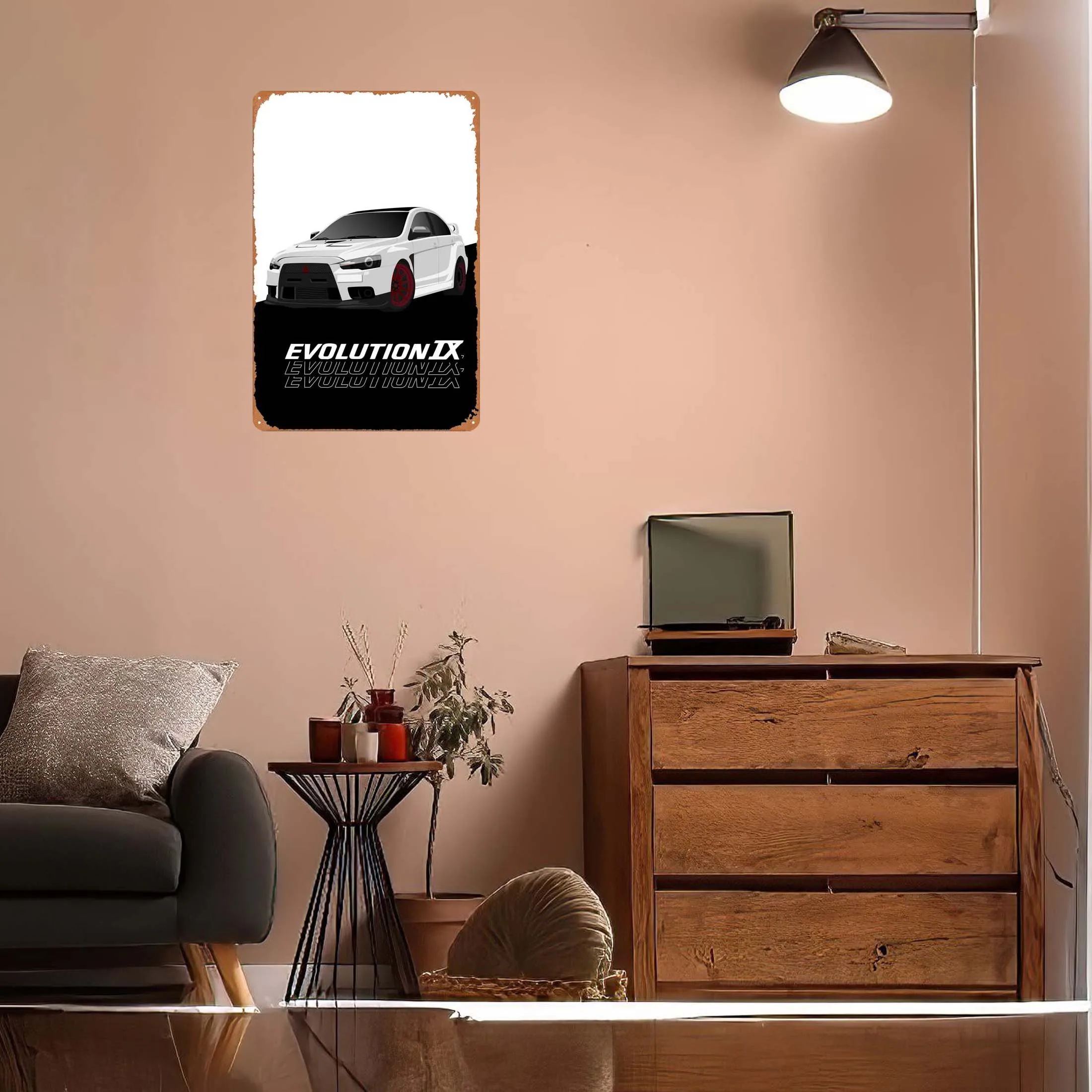 Lancer Evolution X Tin Sign Car Poster Decoration Wall Decor Living Room Decoration Vintage Metal Plate Coffee Bar Club America