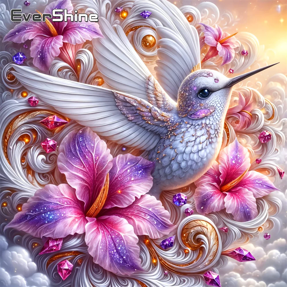 Evershine Diamant Mosaik Vogel Tier DIY Lilie Blume Diamant Malerei Kolibri Acryl Handwerk Liefert Home Dekoration