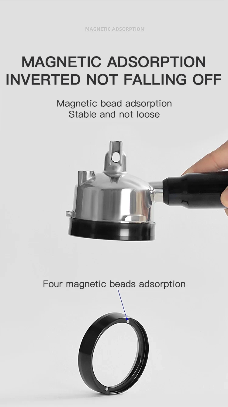 Kaffee Dosier ring 51mm 53mm 58mm Espresso Dosier trichter magnetisch für Delonghi Brevi lle Sieb träger Barista Werkzeuge Zubehör – Detail 5