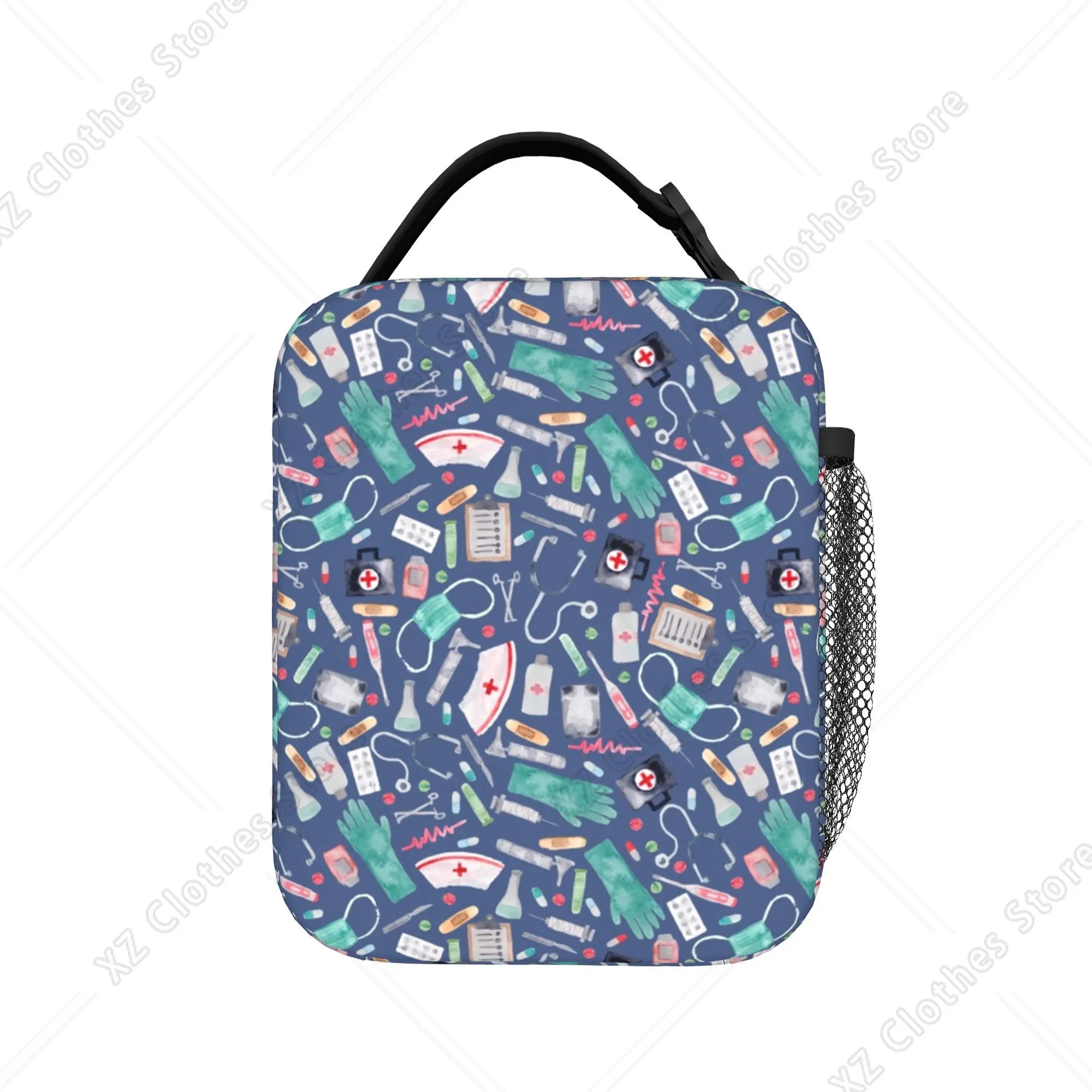 Nurse Medical First Aid Lunch Bag Outdoor Picnic Lunch Box For Child Aesthetic Graphic Thermal Tote Handbags Oxford Cooler Bag