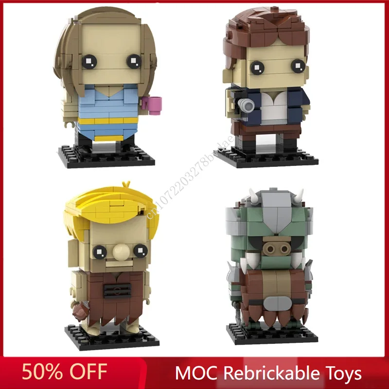 MOC Movie Characters Rachel Green、Han、Barney Rubble And Gamorrean Guard Brickheadz Building Blocks Cartoon Figures Toys Gifts