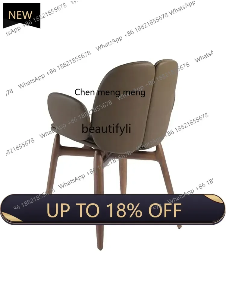 

P178 Designer Creative Dining Chair Italian-Style Light Luxury Advanced Features with Armrest Solid Wood Atmosphere Dressing St