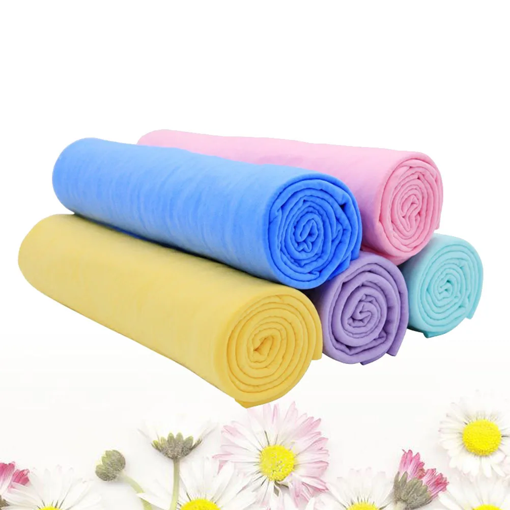 

5pcs 43*32Cm Soft Absorbent Microfiber Towel For Car Wash Bath Makeup Cleaning Functional Deerskin Pvc Towel