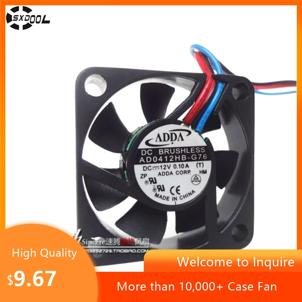 40mm Fan for AD0412HB-G76 12V 0.10A 4010 4CM CPU Chassis Cooling Fan with 4-Limit Ball Bearing