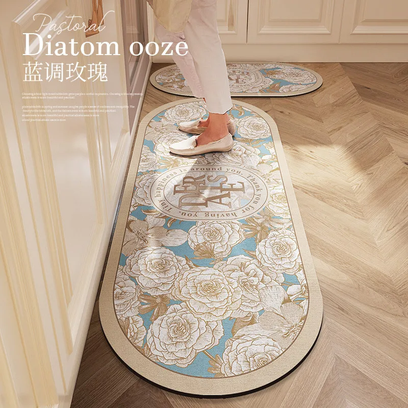 Absorbent Kitchen Rug Floor Mat Absorb Oil Kitchen Long Area Rug Bedroom Carpet Bathroom Entrance Doormat Home Decor Alfombra