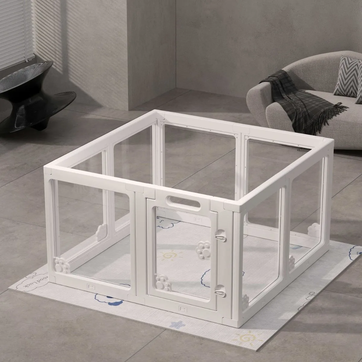 

Acrylic Transparent Square Cat Claw Generation Dog Fence Cage for Pet Shop Indoor Use Small/Medium Dogs Bichon Frise Teddy