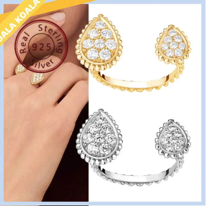 

Fashionable and charming teardrop-shaped diamond-encrusted ring, luxurious party, workplace, multi-functional jewelry for ladies