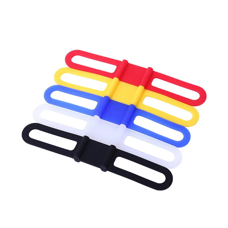 10 Piece Silicone World Bicycle Handlebar Silicone Strap Band Cycling Light Holder Phone Fixing Elastic Tie Rope Torch Flashligh