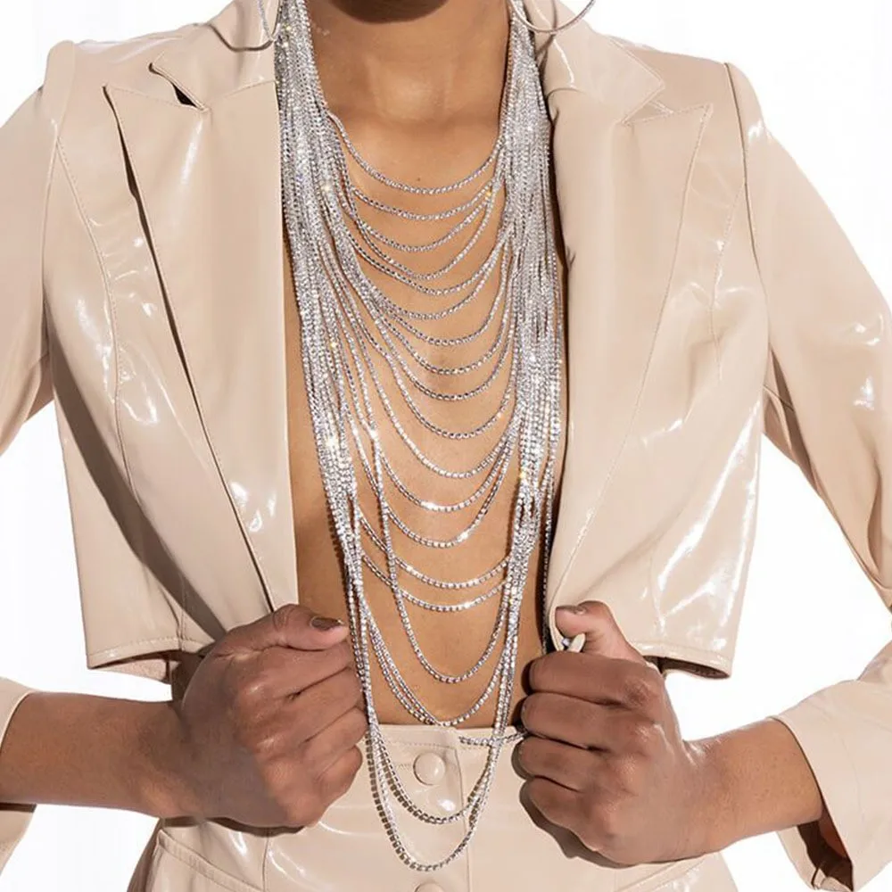 Multi-layer Sexy Rhinestone Breast Chains Women's European and American Style Body Chain Party Accessories