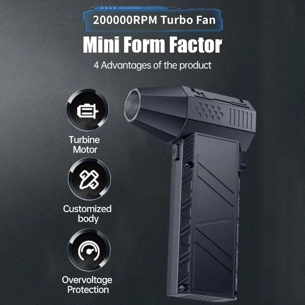 Potente soplador de aire X6, ventilador violento sin escobillas de 990000RPM, aspirador de polvo, vientos fuertes, soplador de chorro Turbo de 53 m/s, recarga tipo C