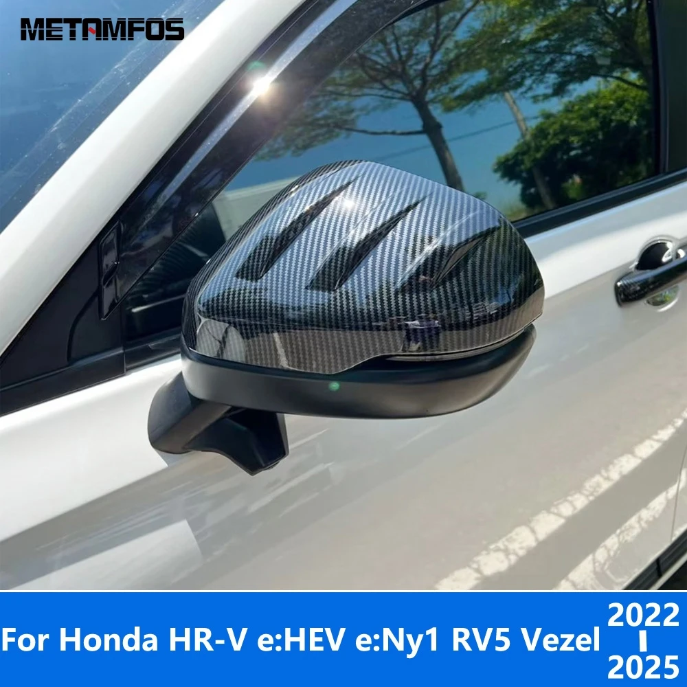 

Для Honda HR-V e:HEV e:Ny1 RV5 Vezel 2022-2024 2025, углеродное волокно, крышка зеркала заднего вида, накладка, аксессуары, Стайлинг автомобиля