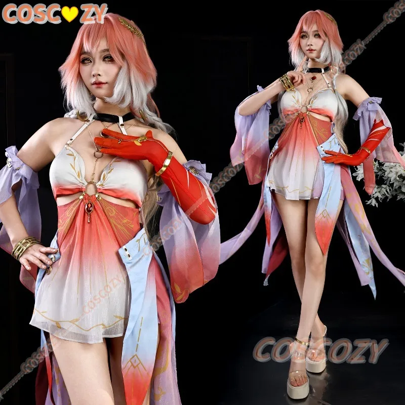 

Anime Wuthering Waves Chang li Cosplay Costume Swimsuit Sexy Fancy Dress Pink White Wig Women Halloween Party Outfits Customized