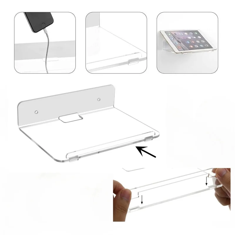 Acrylic Wall Shelf Set 2 for Security Cameras,Speakers,Baby Monitors & More,Universal Adhesive Shelf Easy To Install