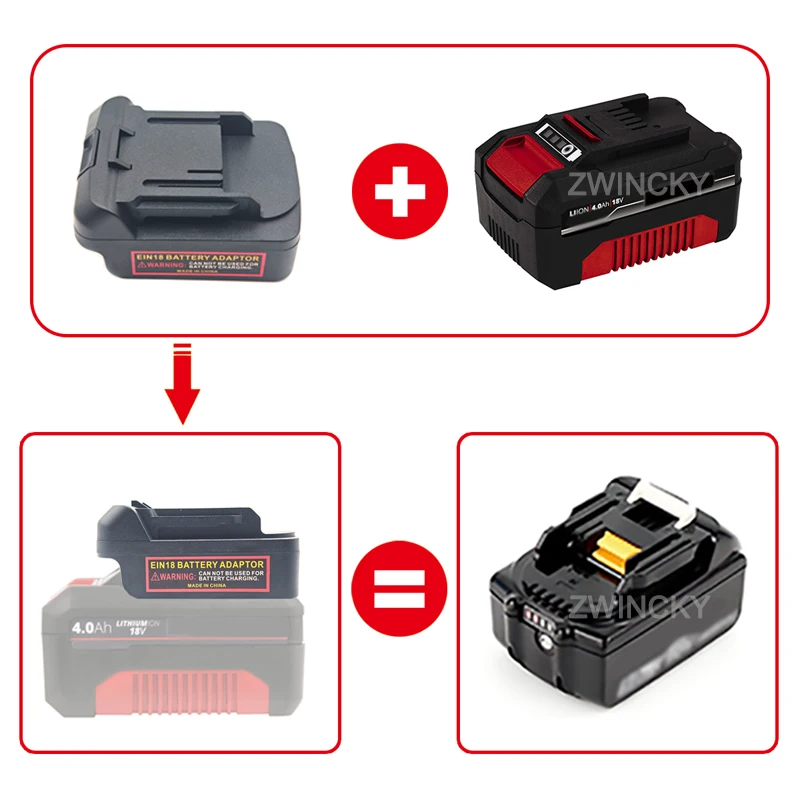 Batterieadapter für Einhell 18V Li-Ionen-Akku, kompatibel mit Makita/Dewalt/Milwaukee/Bosch/Parkside 18V Akku-Elektrowerkzeugen – Detail 4