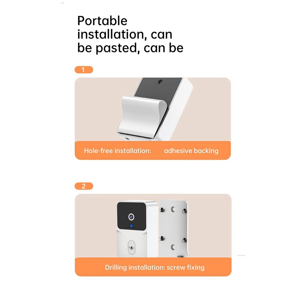 AIAI Tuya Smart Doorbell With HD Night Vision WIFI 2-Way Intercom Real-Time Viewing For Home Security System