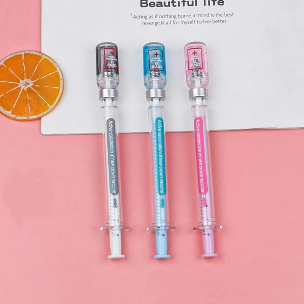 1PCS Syringe Pens Creative-Fun Pen Novelty Medical Ballpoint Pens Gift for Nurses Nurse Doctor Pretend Play Party Supplies
