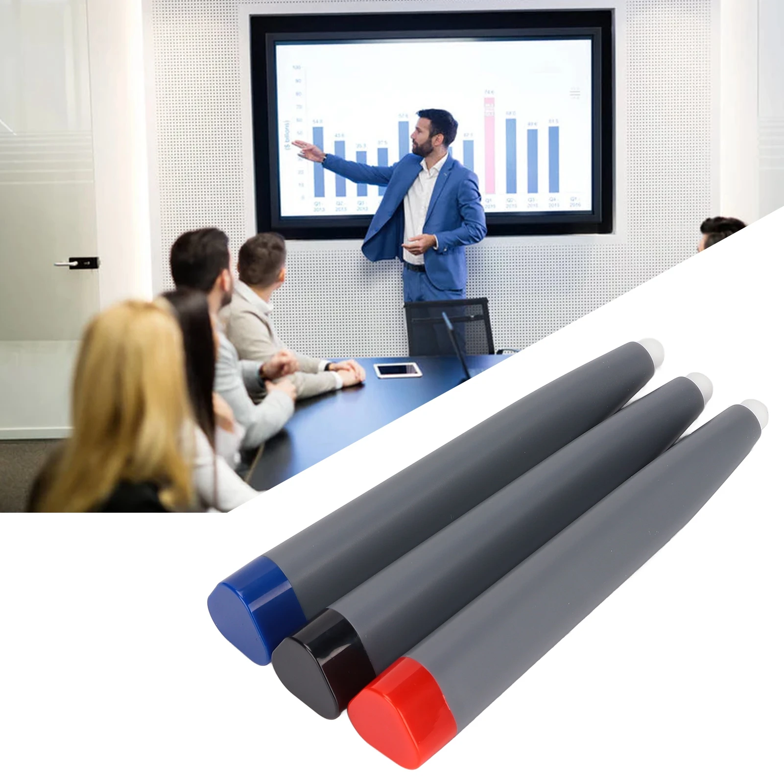 3Pcs Durable Touch Screen Pen ABS Material Wide Application Infrared Tablet Stylus for Whiteboard Multimedia Screen
