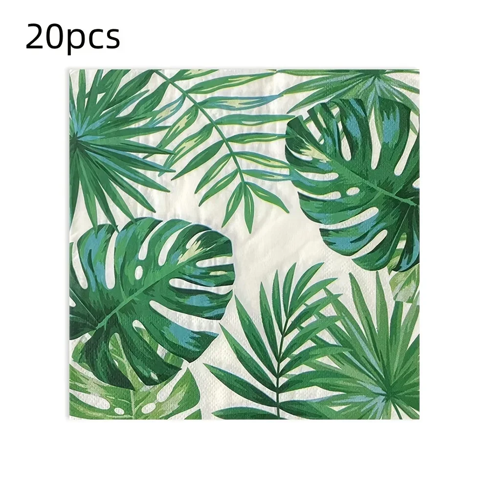 20/40/80 Stück pro Packung Servietten mit grünem Pflanzenmuster, Einwegservietten für Geburtstagsfeiern, Hochzeiten und Abendessen – Detail 5