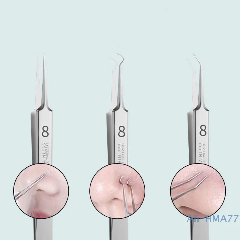 Ultra-fine Cell Pimples Blackhead Clip Tweezers Beauty Salon Remover Acne Needle Blackhead Deep Cleaner Clip Face Skin Care Tool