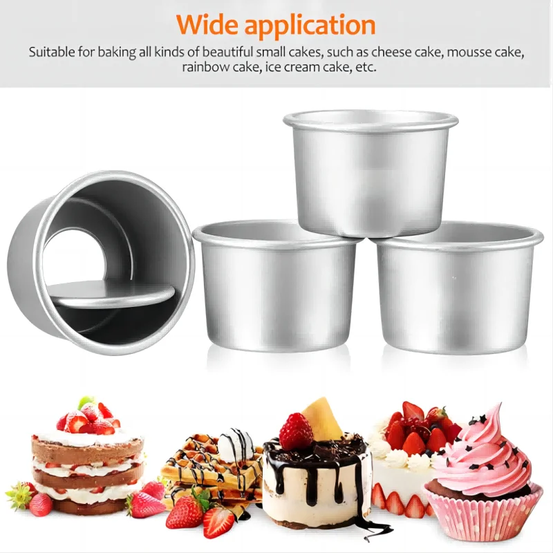 3pcs/6inch or 4pcs/6inch Removable Bottom Cake Pan Cheesecake Mould Round Baking Tray Aluminium Bake Tin Angel Food Cake Pan