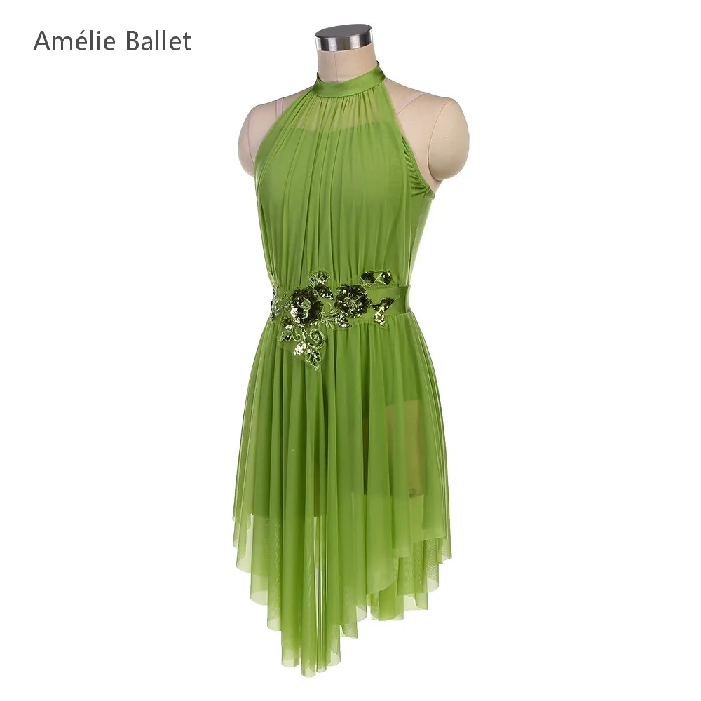 25136 ใหม่เครื่องแต่งกายบัลเล่ต์สีเขียวSpandex Bodiceบัลเล่ต์ชุดผู้ใหญ่หญิงบัลเล่ต์ & Lyrical & ร่วมสมัยเต้นรําเครื่องแต่งกาย